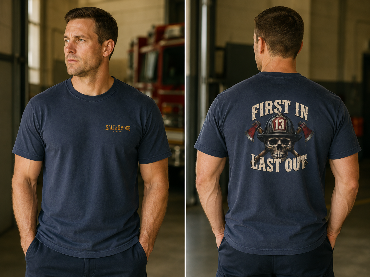 First In Last Out Helmet Tee