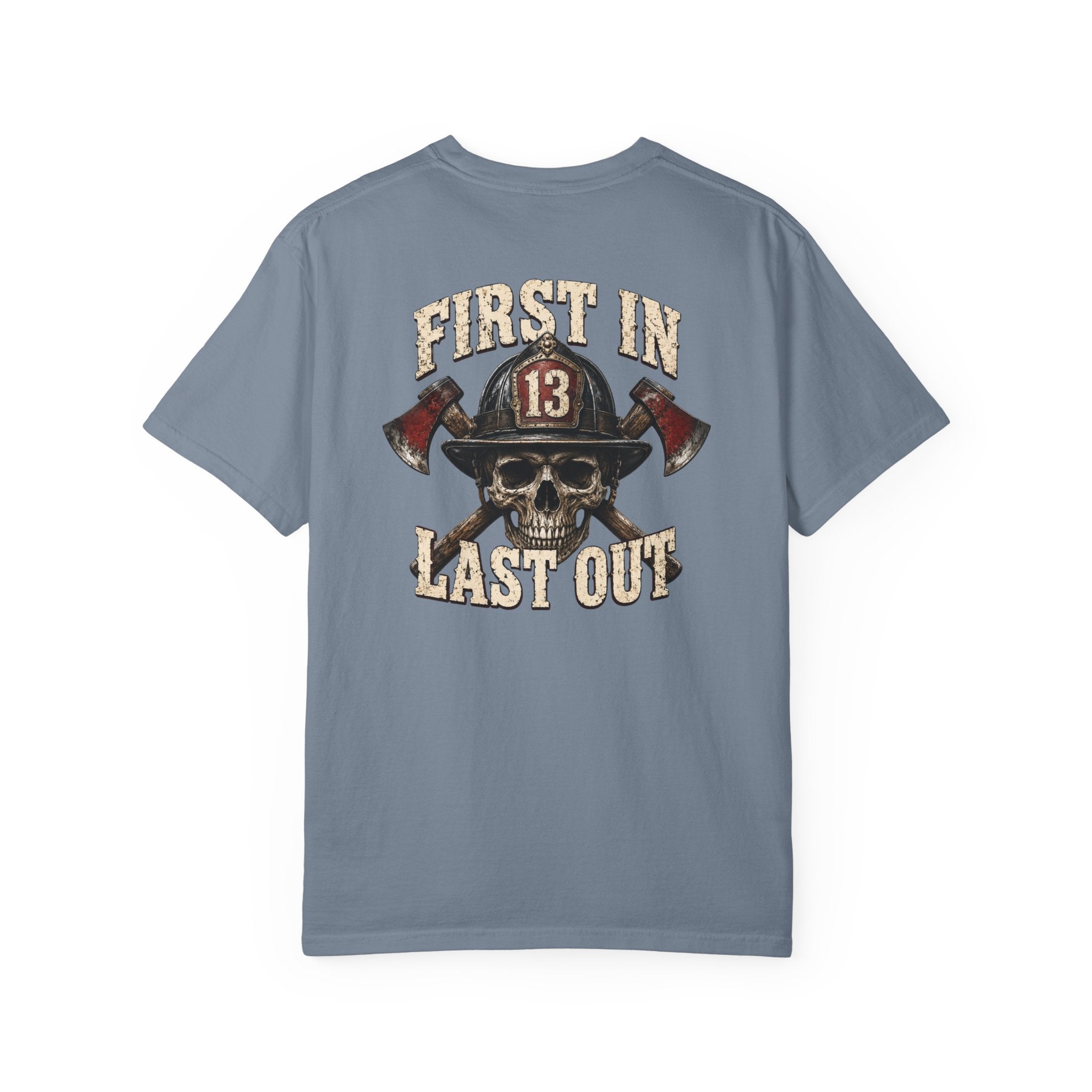 First In Last Out Helmet Tee