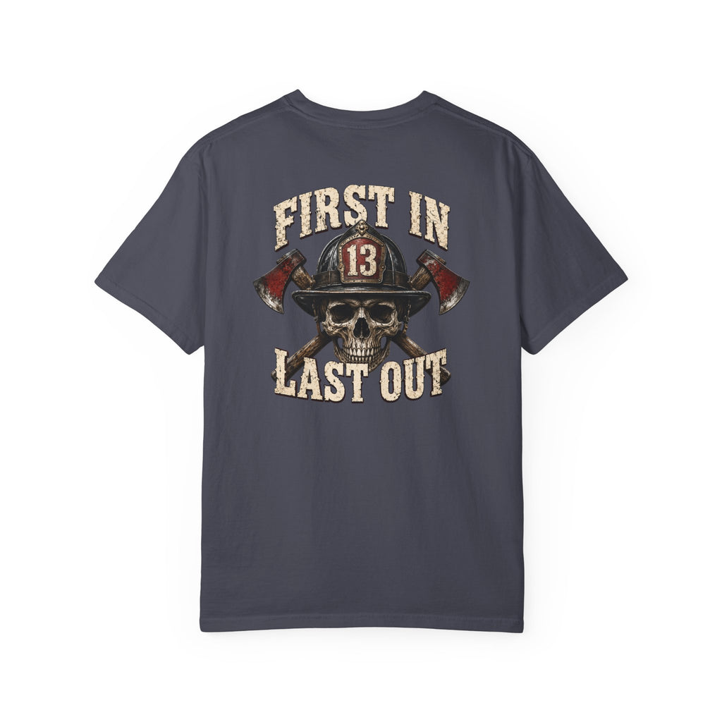First In Last Out Helmet Tee