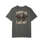 First In Last Out Helmet Tee