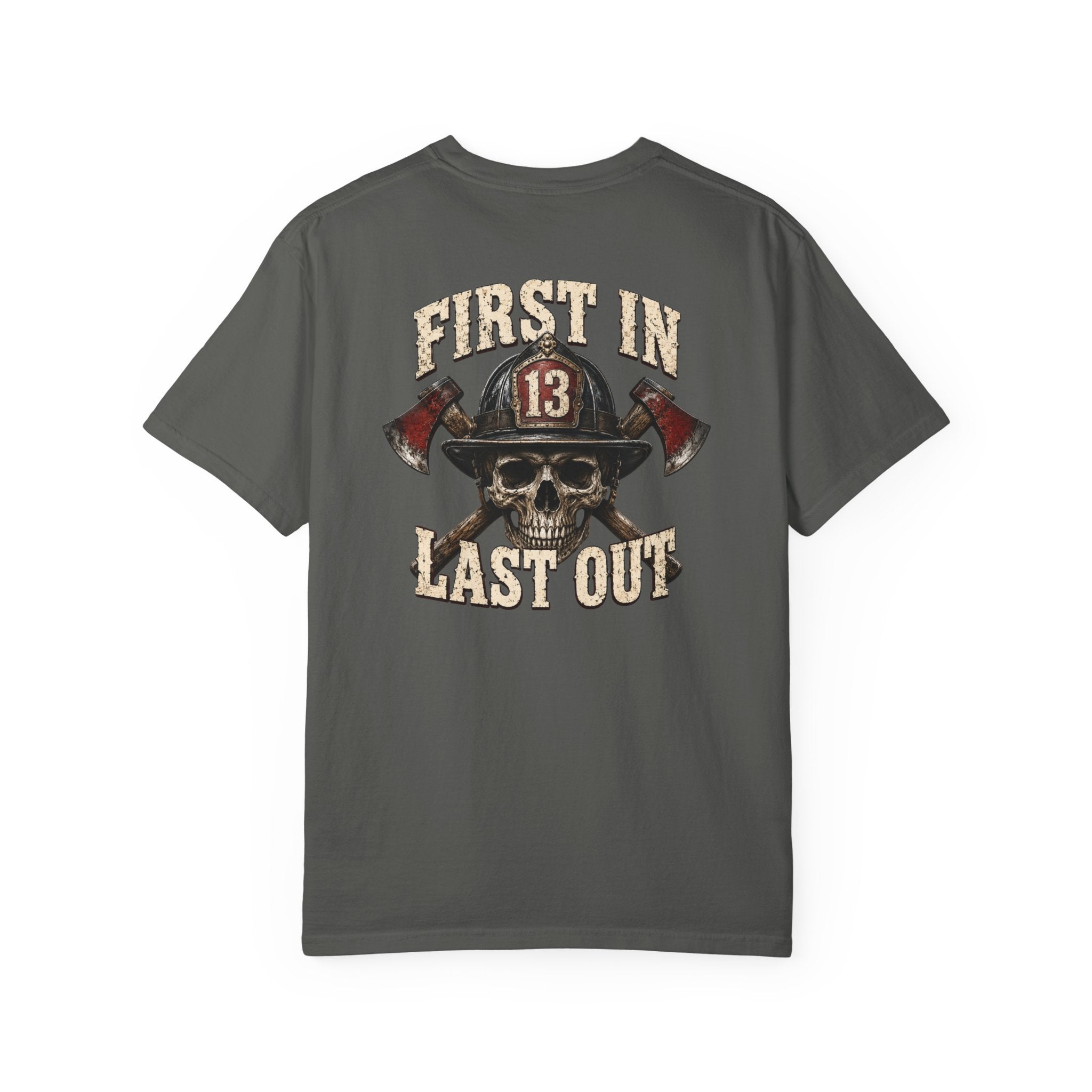 First In Last Out Helmet Tee