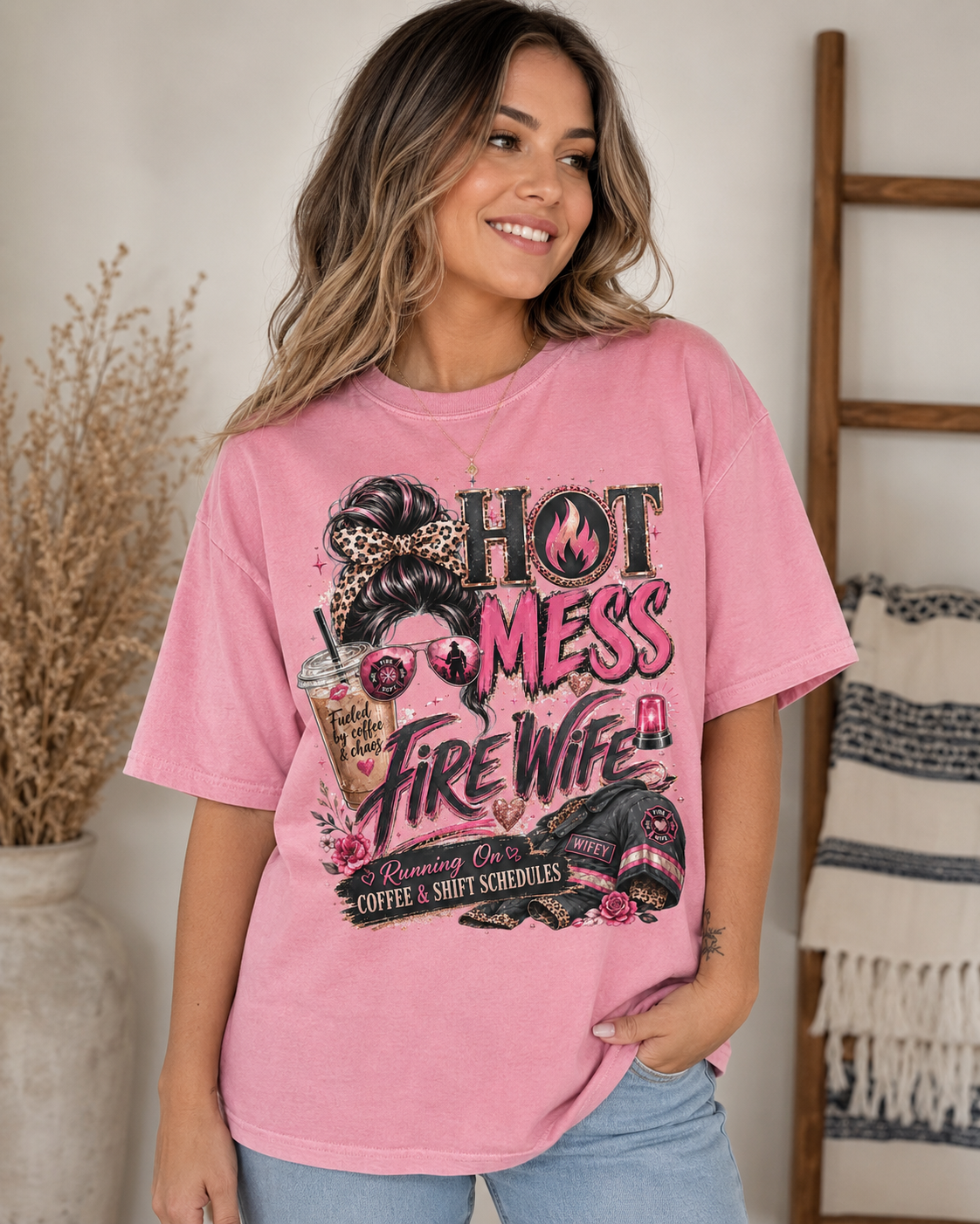 Hot Mess Fire Wife Tee